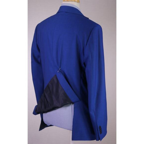 Michael Kors Bright Royal Blue 2-Btn Wool Woven Blazer Jacket 40R - Picture 7 of 9